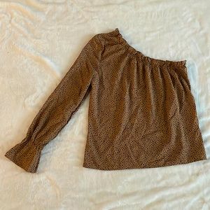 SHEIN Leopard Print One Shoulder Top Size S